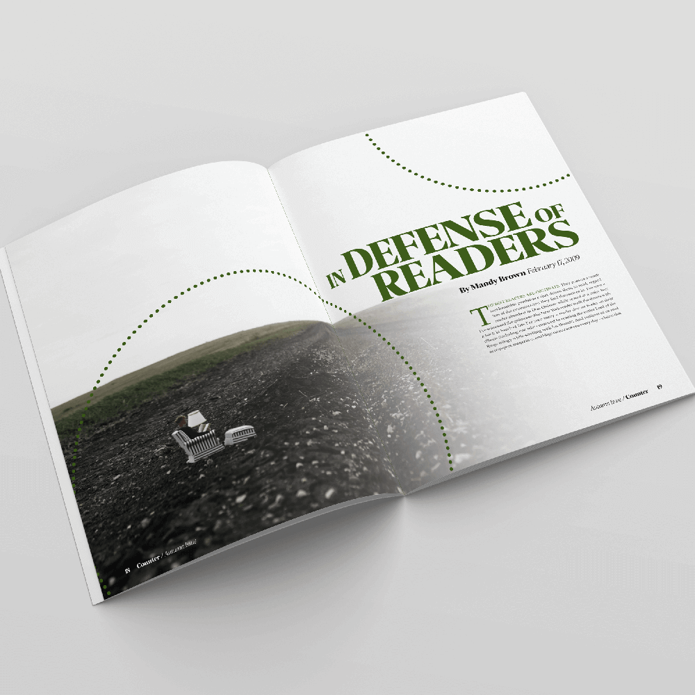 mockup of magazine spread