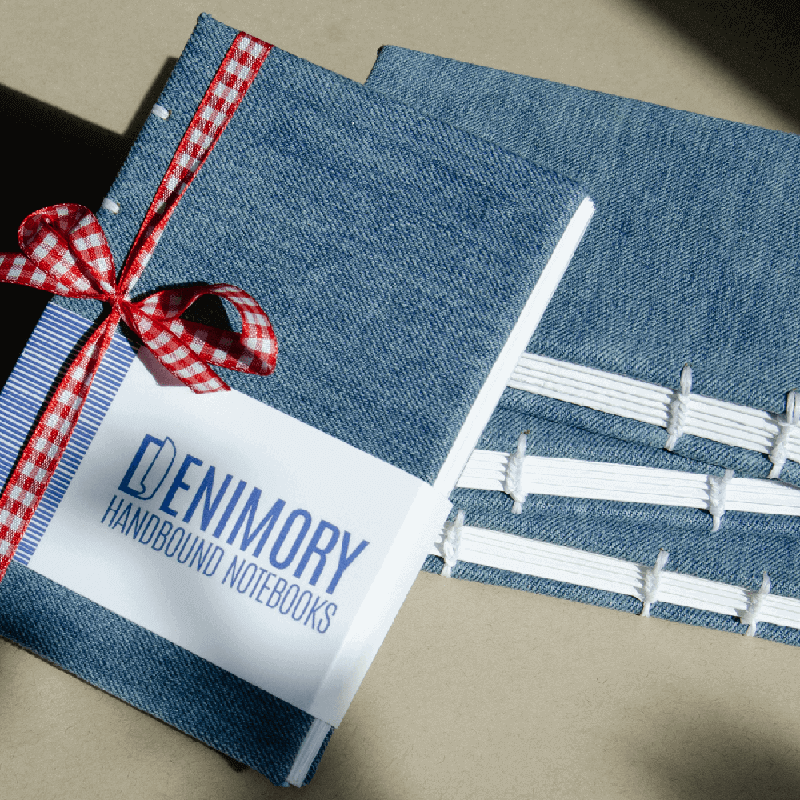 image of small hand bound notebooks